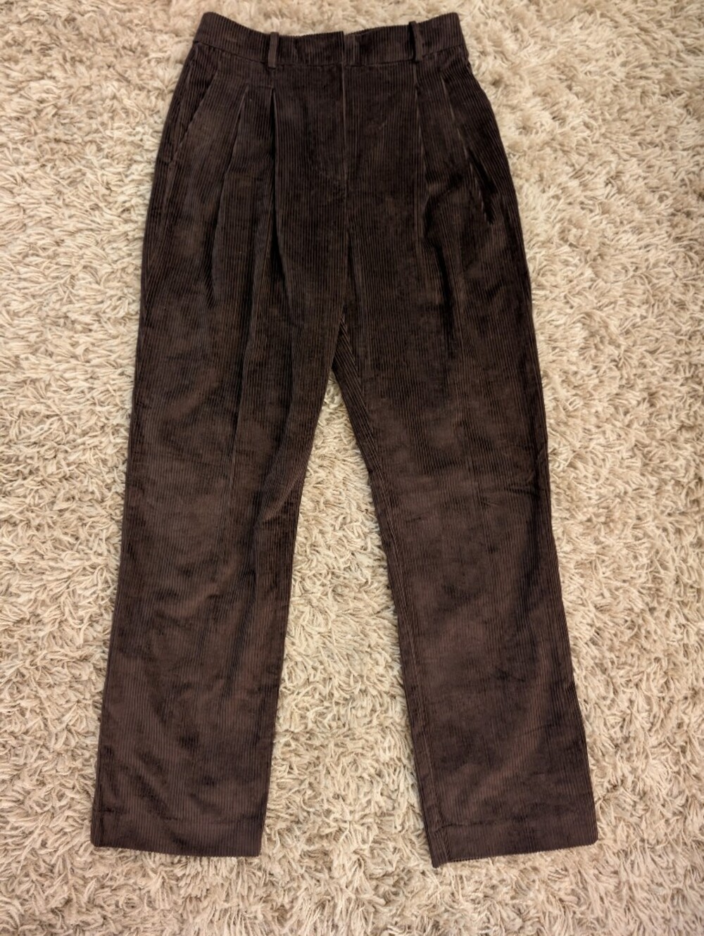 MANGO Brown Corduroy Straight-Leg Trousers EU 36 / US 4